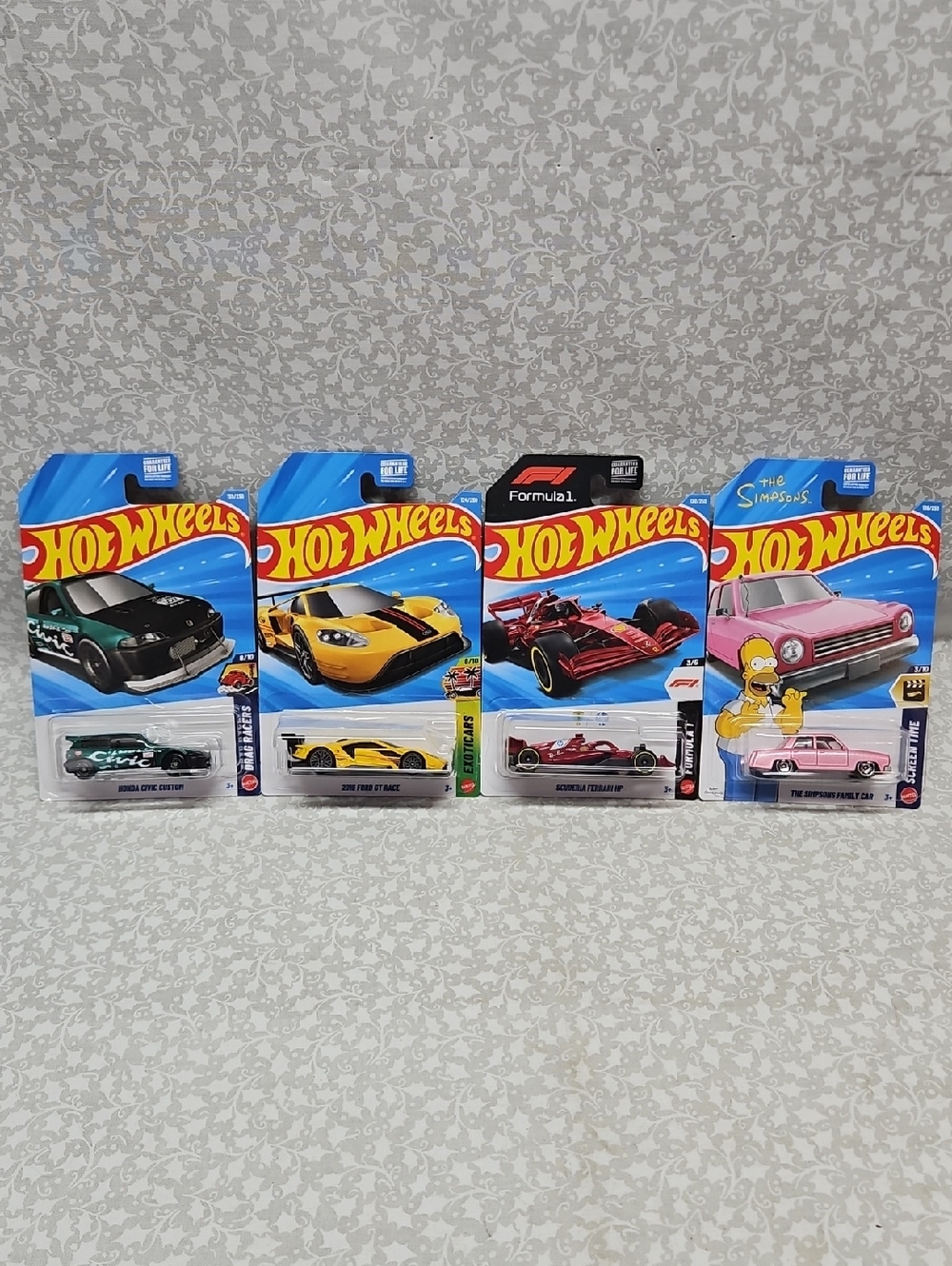 Hot Wheels Honda Civic Custom Super Treasure Hunt & Ferrari Simpsons Ford